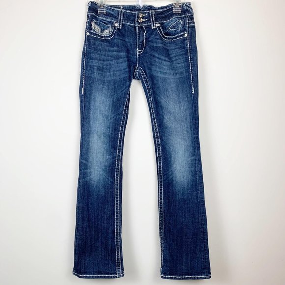 Vigoss Denim - Vigoss Blue Jeans 27/4 New York Bootcut Bling